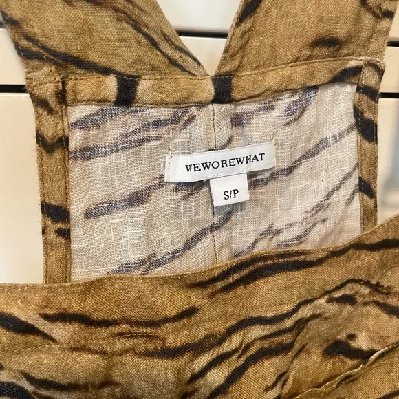 WeWoreWhat Brown Tiger Print overalls